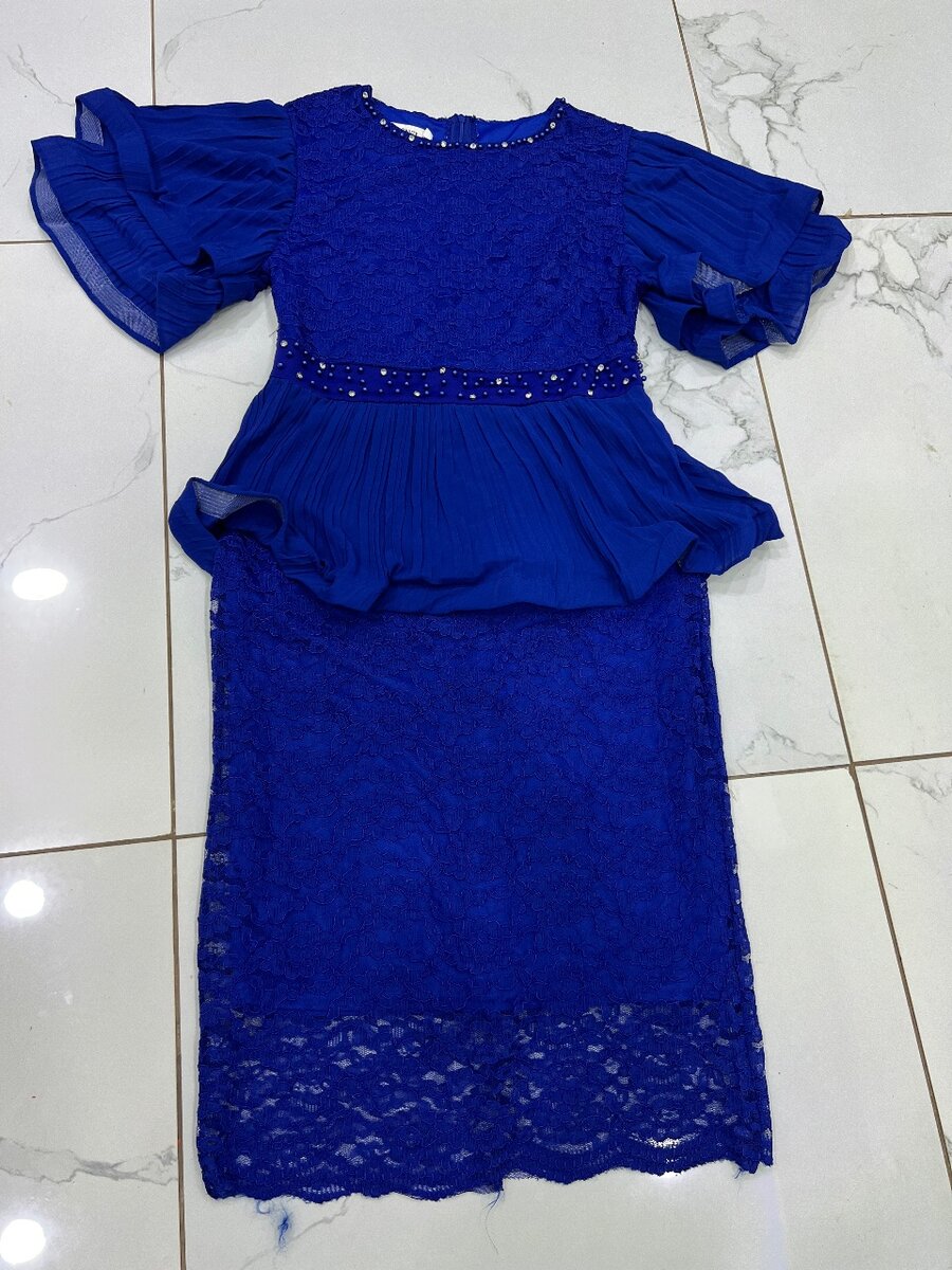 Elegant lovely blue dress