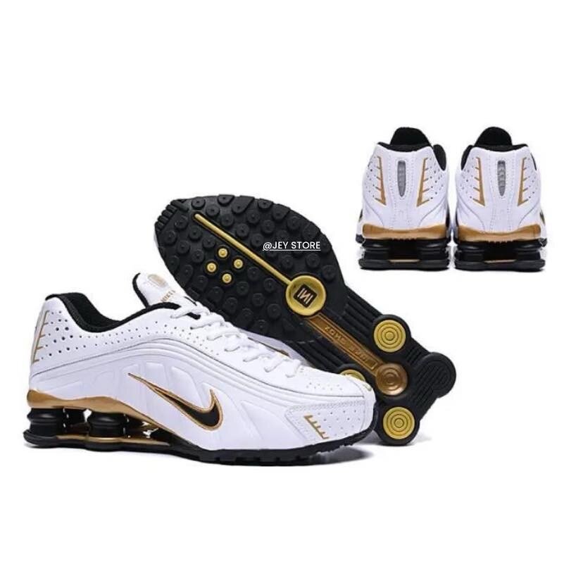 NIKE SHOX R4 WHITE/GOLD