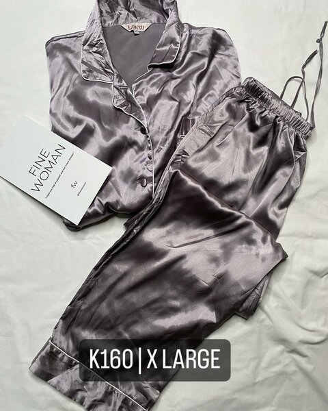 Beautiful women's pajamas silver color