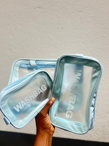 Set de trousses de toilette transparentes