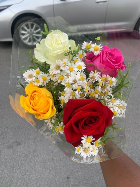 Bouquet de roses naturelles