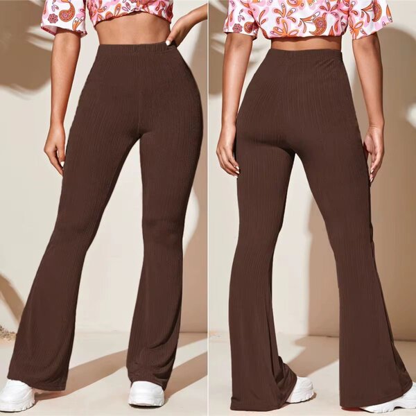 Pantalon évasé taille haute