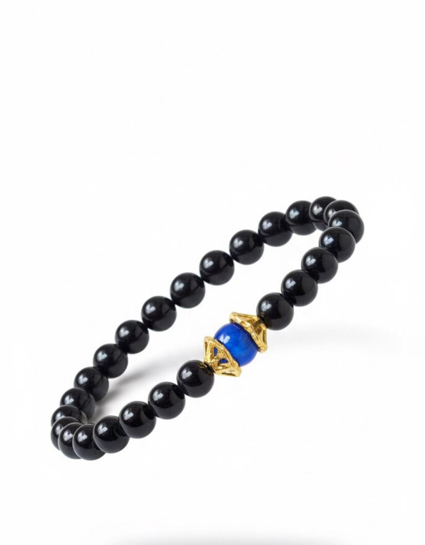 Bracelet perles noir élégant