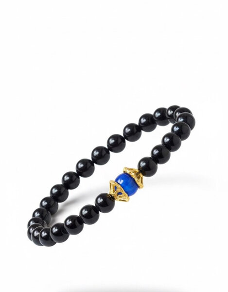 Bracelet perles noir élégant