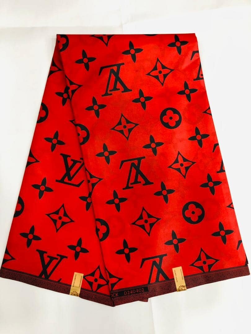 Polyester fabric with print red