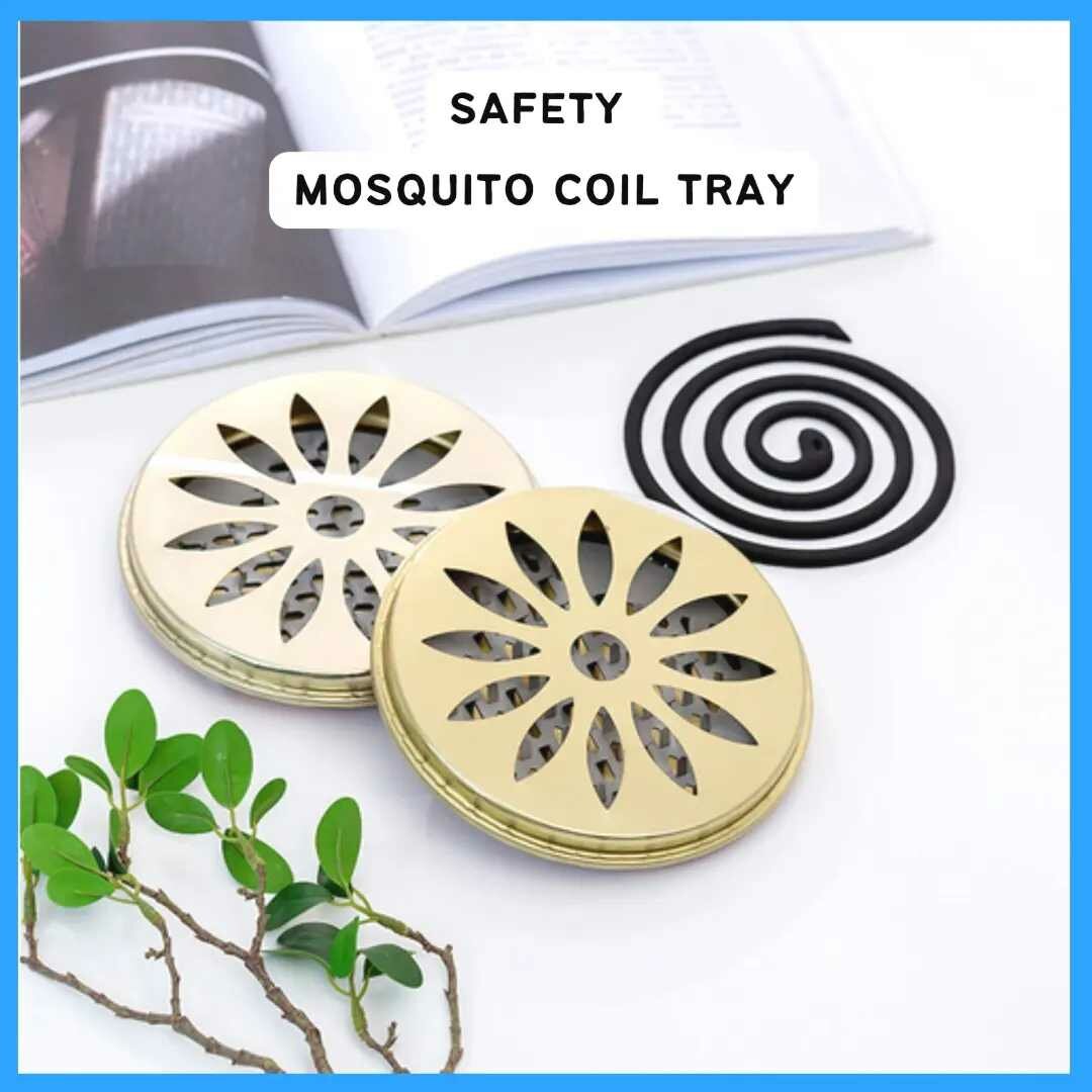 2Pcs Mosquito coil & Herbs Burning tray - with cover