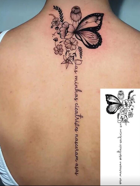 Tatouage Floral Éphémère