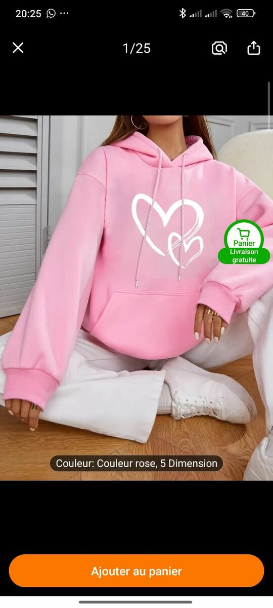 Hoodie coeur unisexe