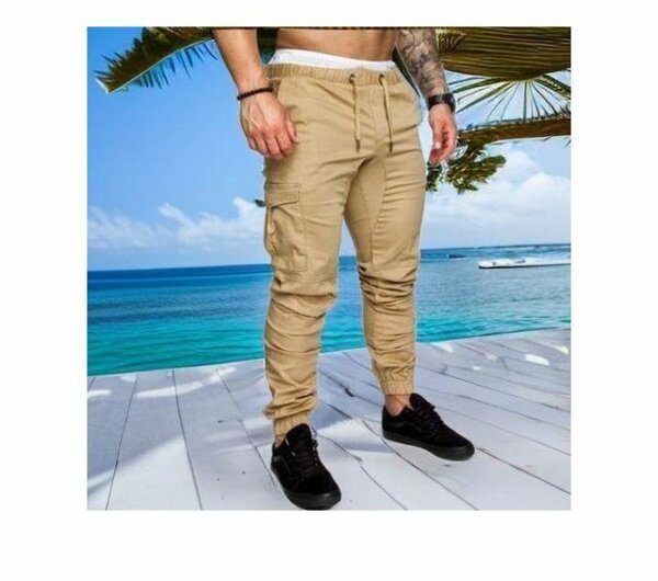 Pantalon cargo beige pour homme