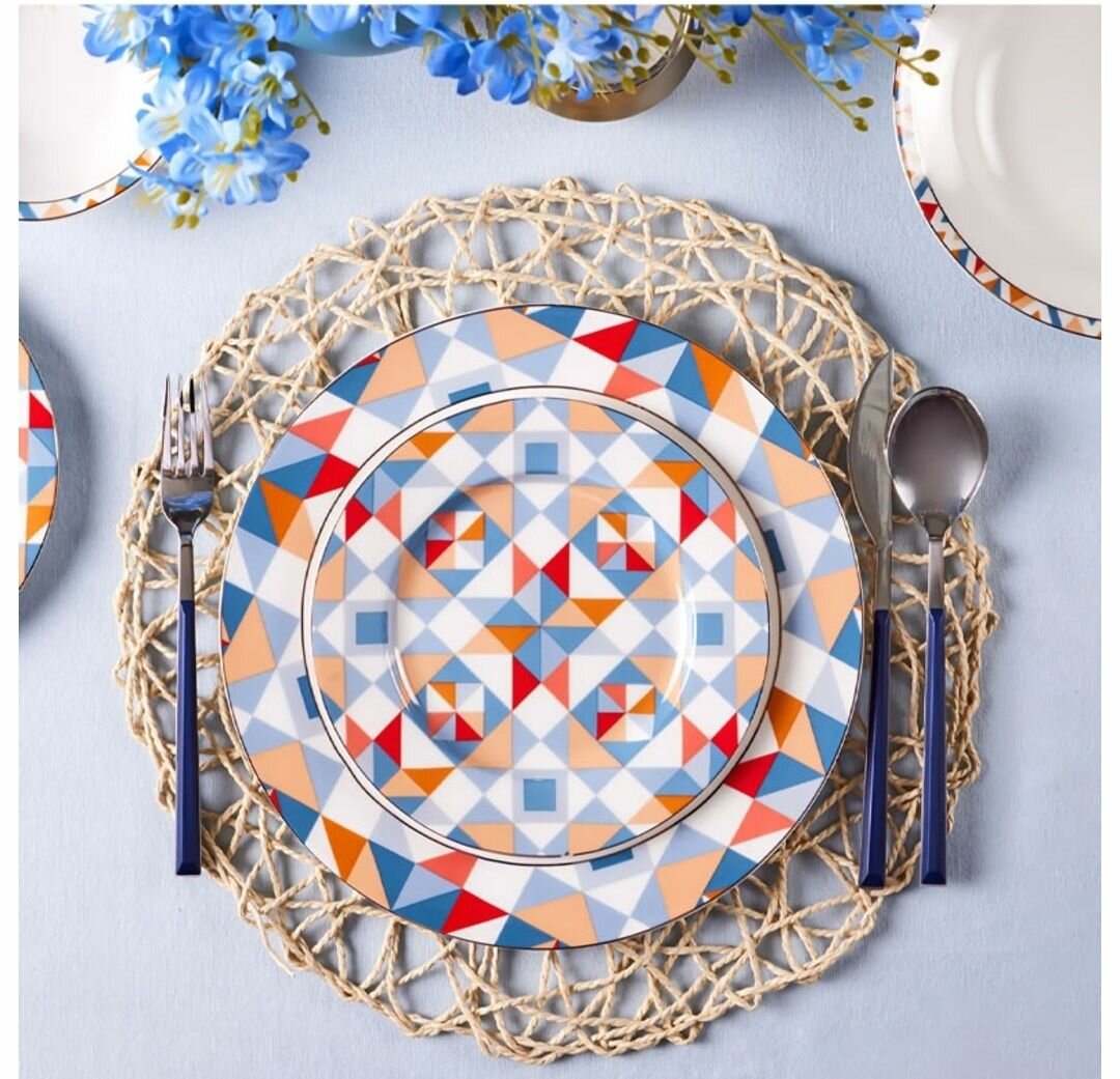 24 Pieces Stea 6 Persons Porcelain Dinnerware Set