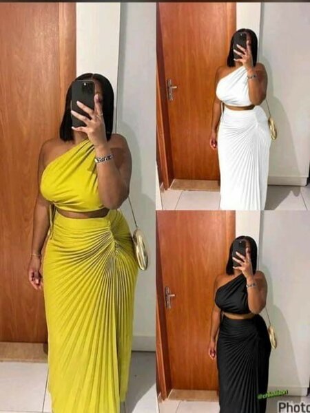 Robe asymétrique plissée