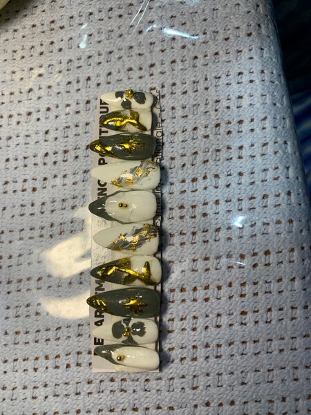 Ongles Press-Ons Noir et Blanc Luxe