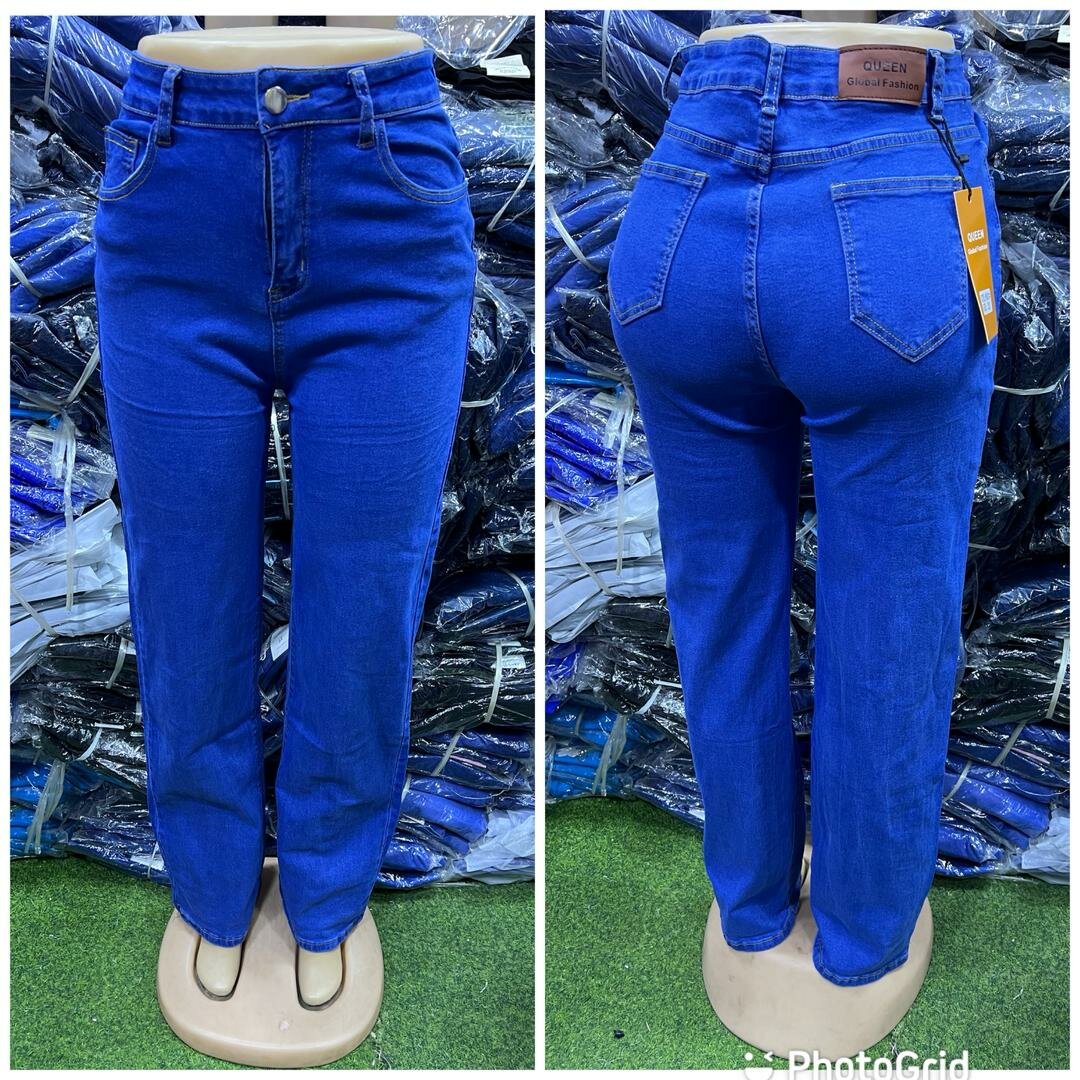 Jean droit taille haute femme