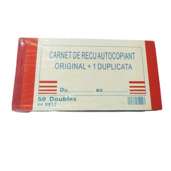 Carnet de reçu autocopiant x5