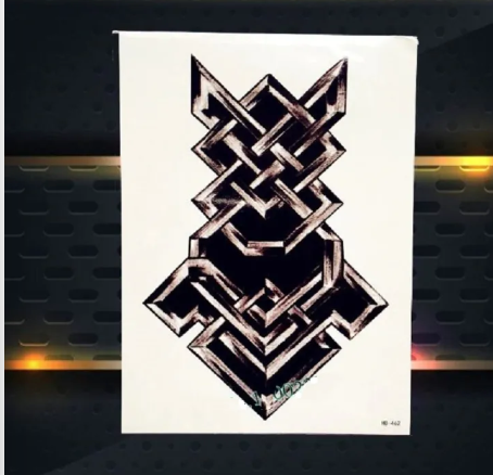 Black Celtic Totem Temporary Tattoo