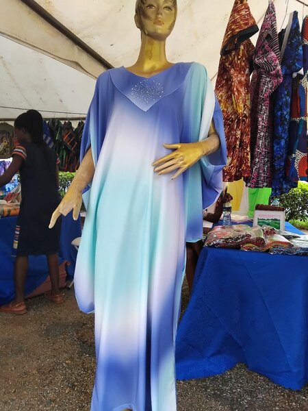 Blue and white rich auntie dress