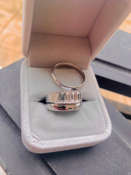 Non-fading three set wedding ring