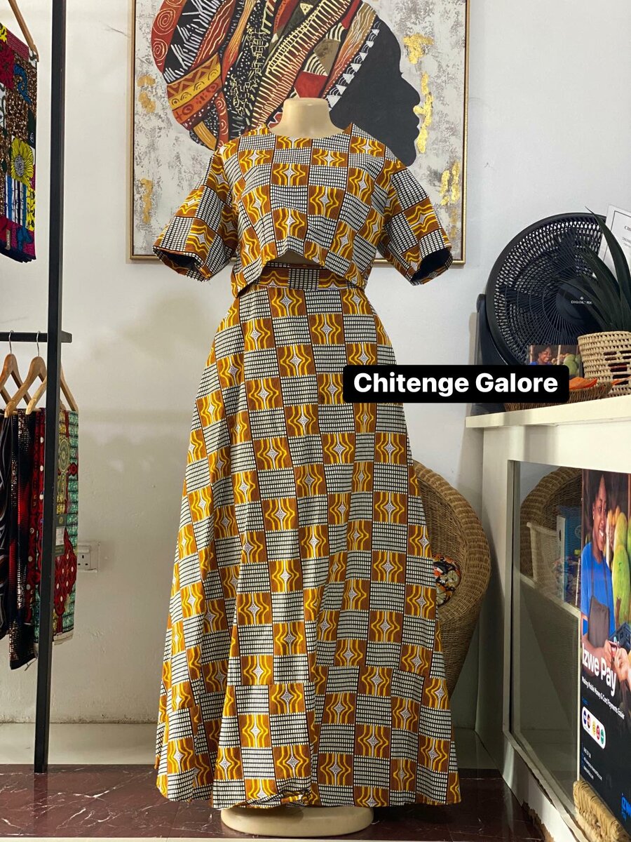 top and skirt are multi-colored