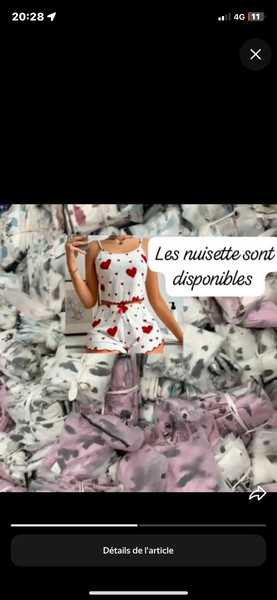 Ensemble Pyjama Cœur Femme