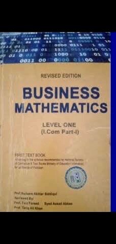 Business mathematics part l for I com