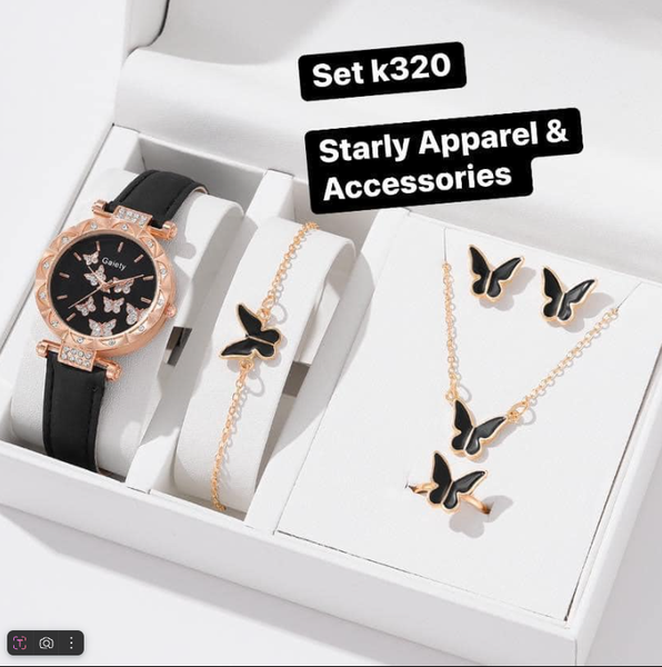 Ensemble montre et décoration noir