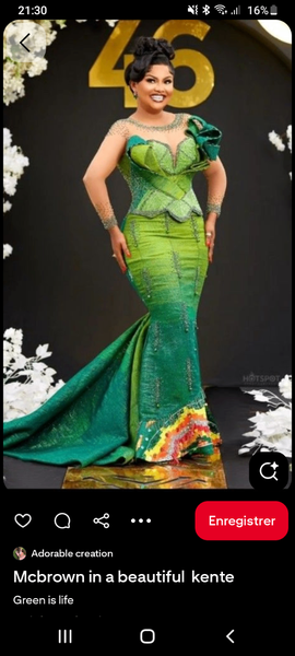 Robe élégante en wax brodé