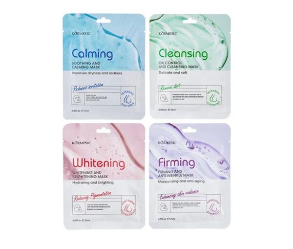 Face Mask Set of 4 (Cleansing,Whitening,Calming,Firming)