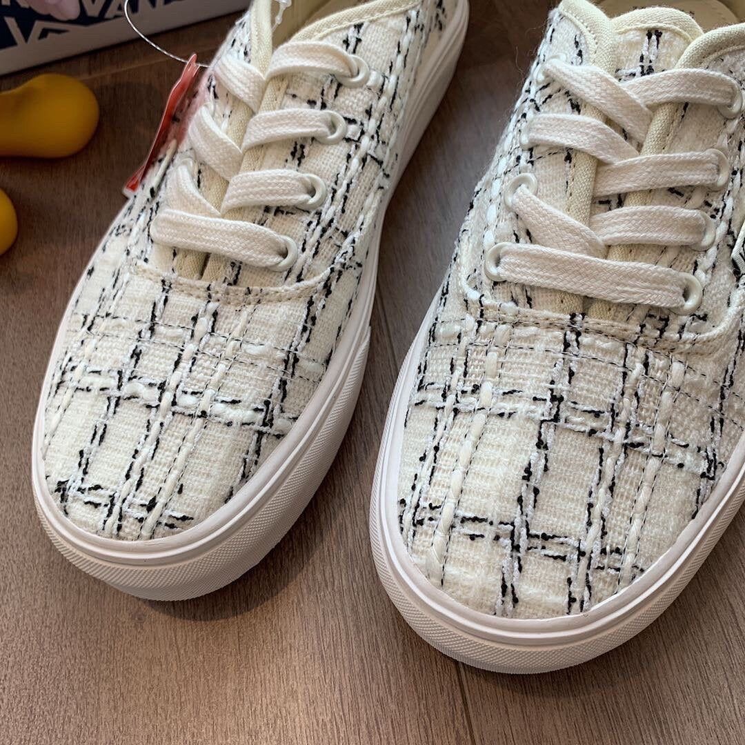 Vans en tissu élégant blanc