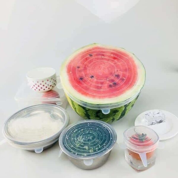 Silicone Food Lids, 6 pcs Set, Excellent for Storing Food