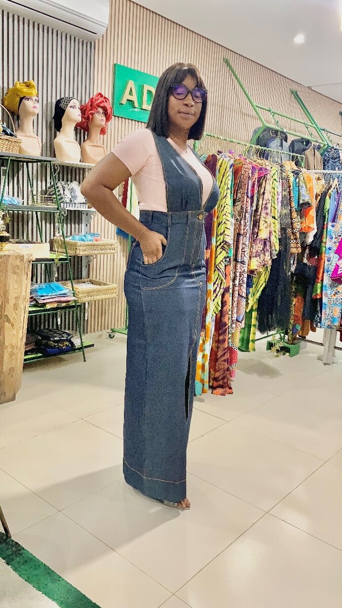 Robe longue en jean tendance