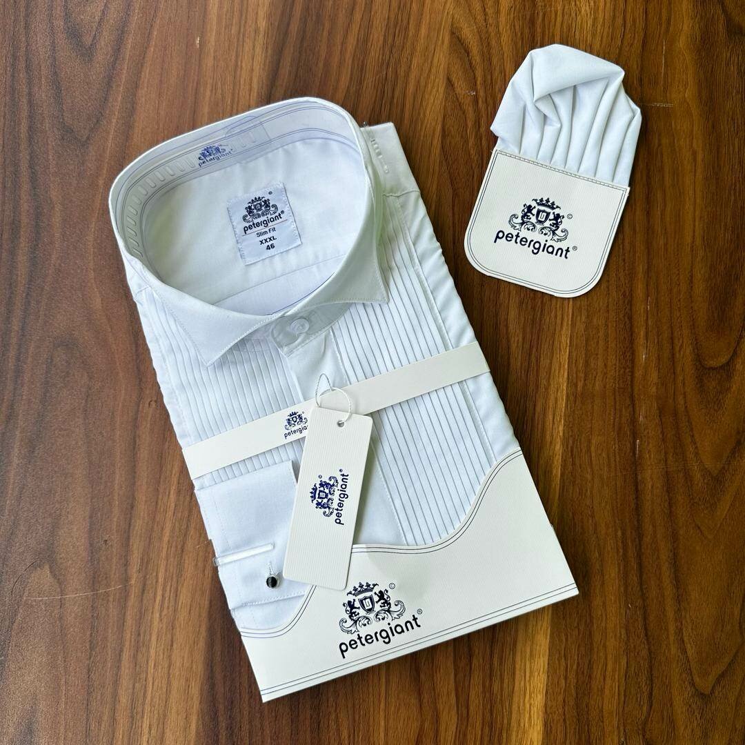 PETERGIANT DINNER SHIRT WITH POCKET SQUARE