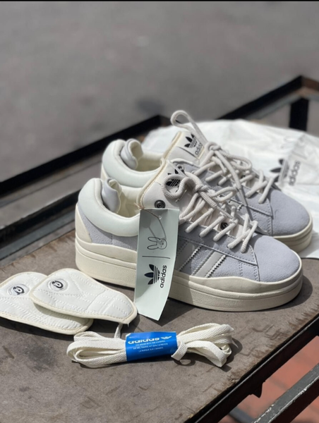 Baskets en cuir blanc-argent