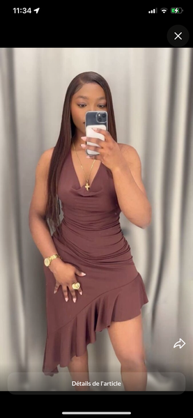 Robe élégante marron