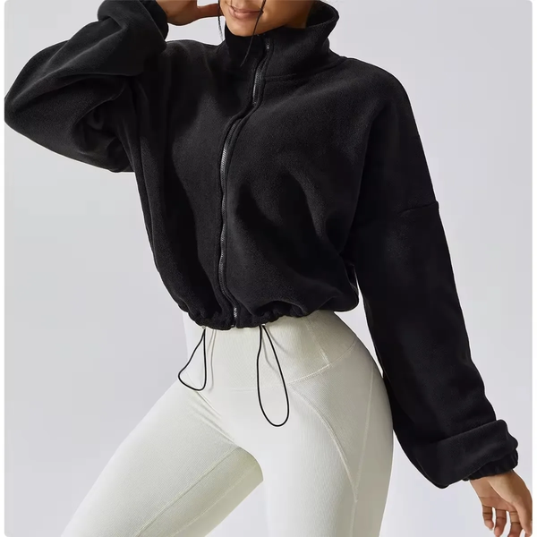 Veste polaire noire élégante