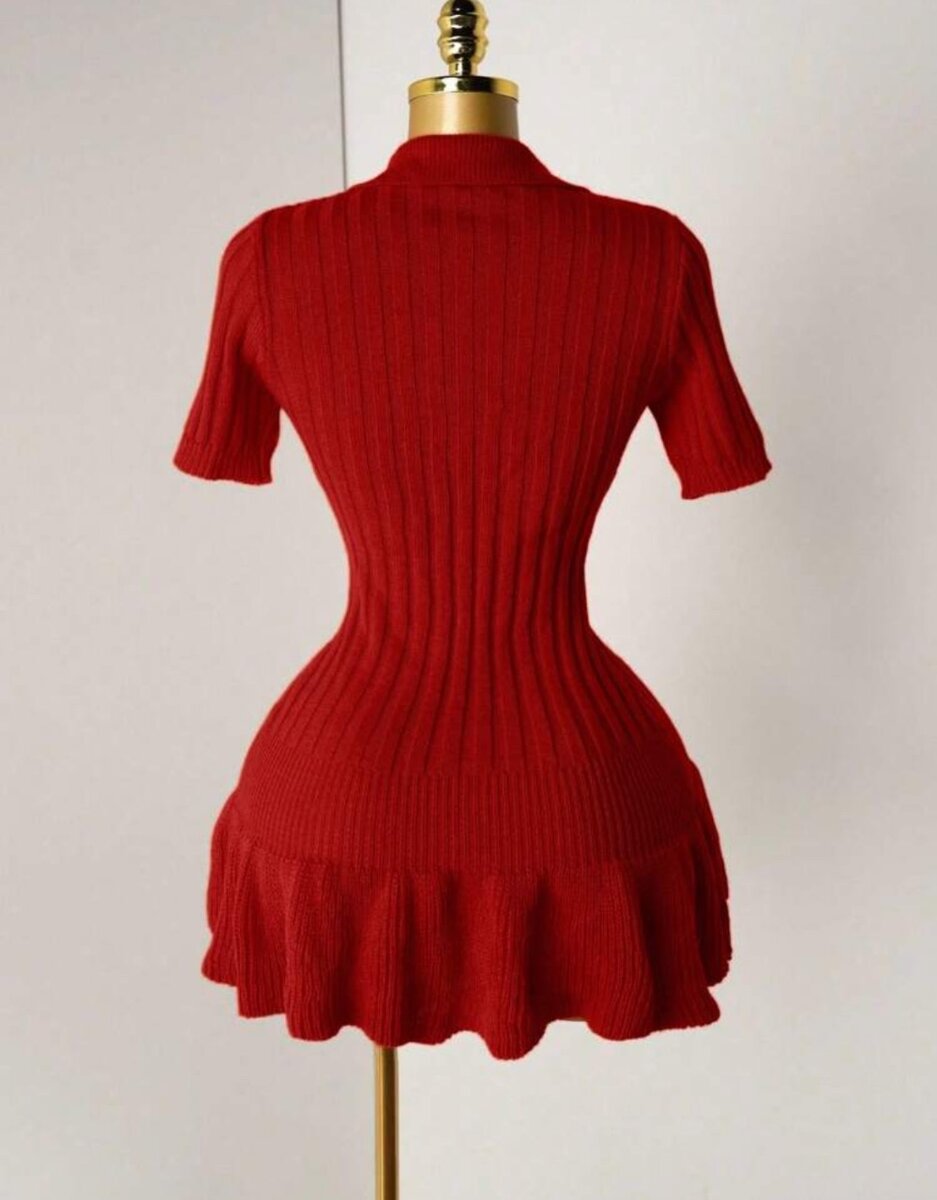 Robe mini plissé en tricot