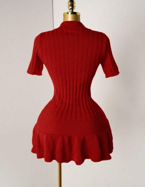 Robe mini plissé en tricot