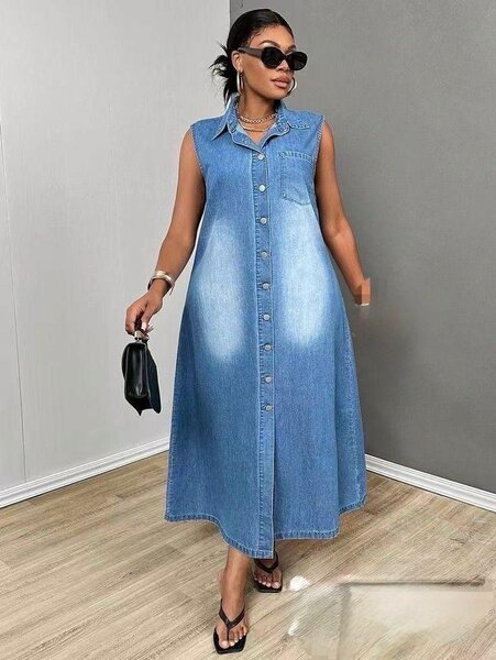 Robe Longue en Jean Élégante