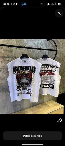 T-shirt sans manches motif crâne