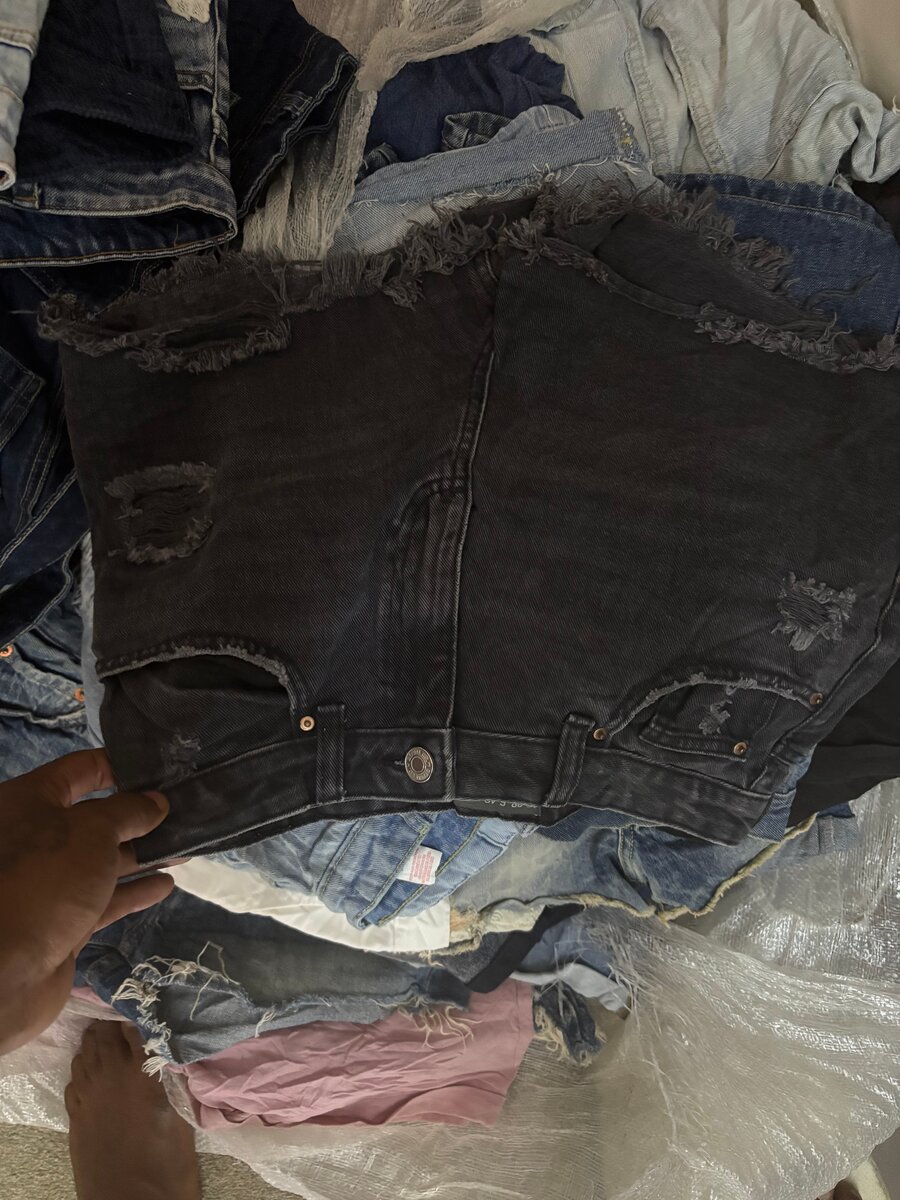 Shorts en denim déchiré