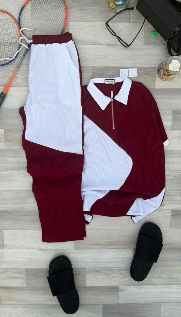 Survêtement mixte contrasté