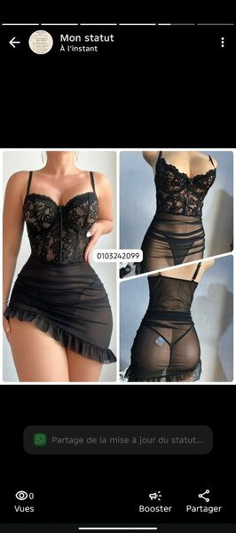 Robe nuisette en dentelle