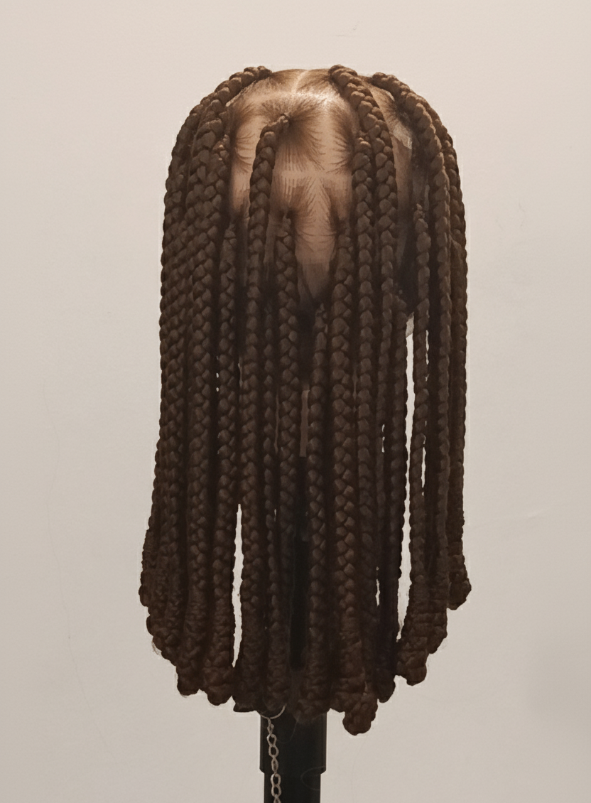 Perruque tresses brunes