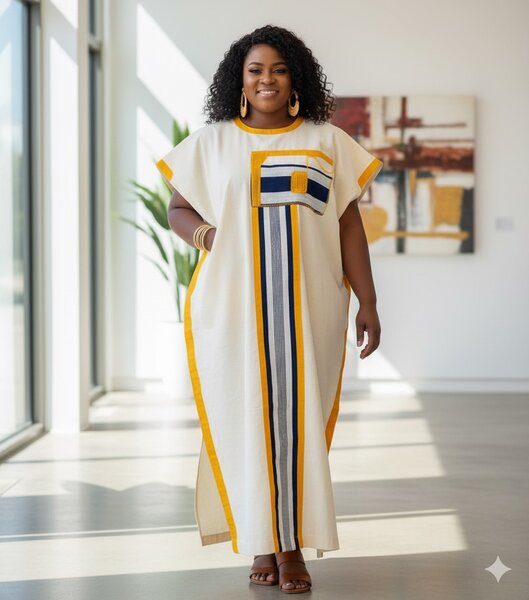 Robe africaine rayée élégante