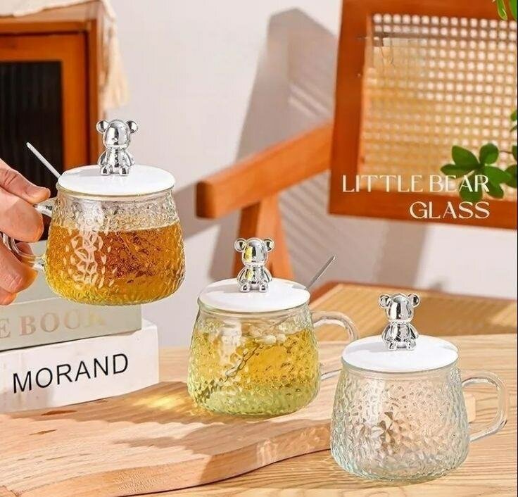 Tasse en verre ours mignon