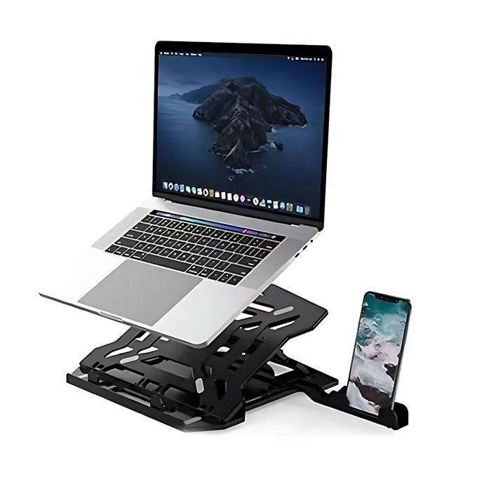 Laptop stand with mobile phone holder