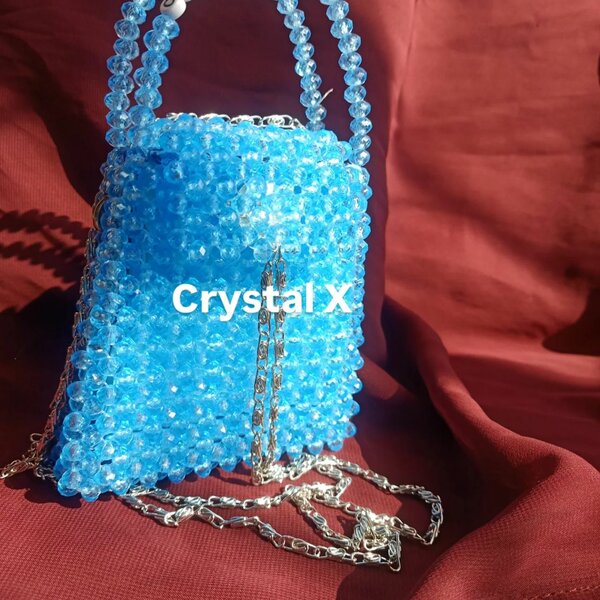 Blue mini hand bag