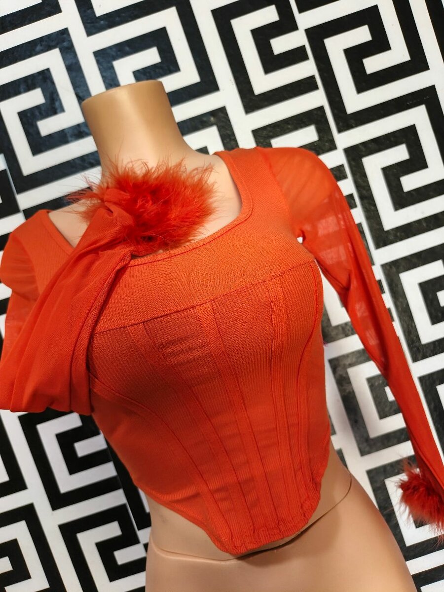 Top court orange élégant