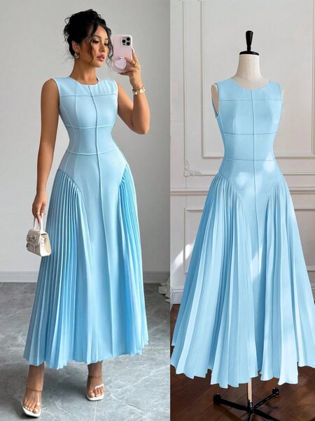 Robe Plissée Élégante Femme