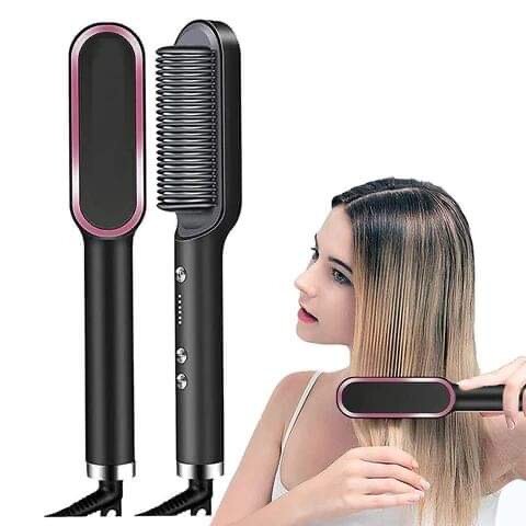 2-in-1 Hair Straightener Brush