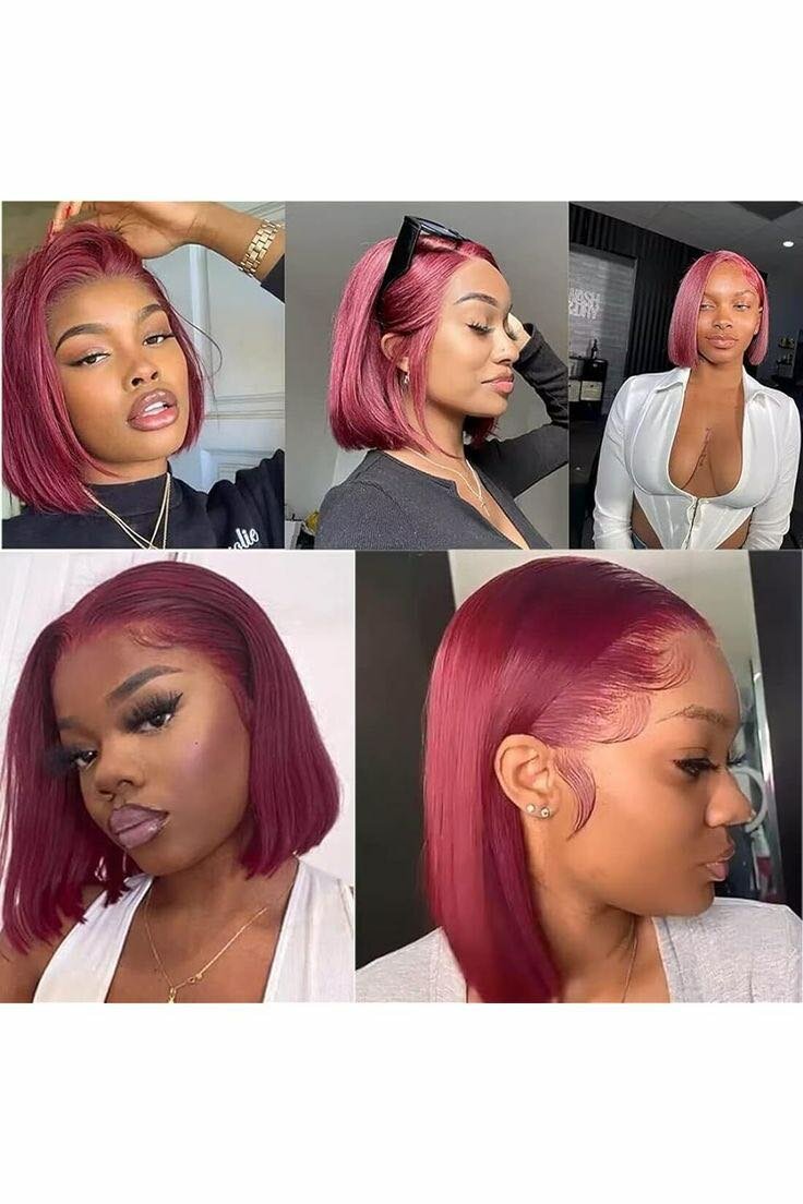 Perruque bob bordeaux L12